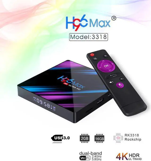 Alt view image 2 of 5 - 1Set  RK3318 Smart Android 9.0 TV Box 2.4G/5G Quad-Core WiFi Bluetooth Set Top Box Ultra 3D Media Player Devices