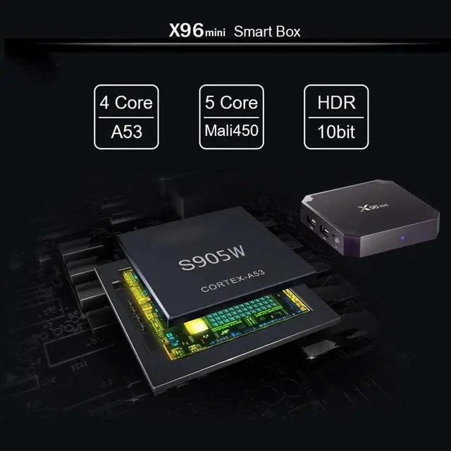 Alt view image 2 of 4 - Player Set Top Box X96mini 1+8G/1+16G Smart Set-Top TV Box Quad Core 4K 3D WIFI 100M  TV Box Android 7.1