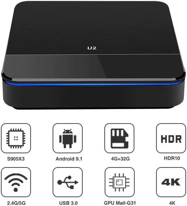 Main image of 2020 New Android 9.1 Tv Box U2 Amlogic S905x3 Smart Tv Box 4GB 32GB Bluetooth 2.4G/5G Wifi Set Top Box 4K Media Player