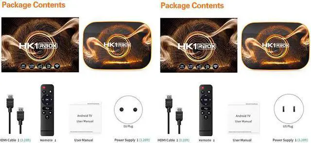 Main image of RBOX Smart TV Box Android 10 4GB 32GB RK3318 1080P H.265 4K for Google Player Store Youtube Set Top Box