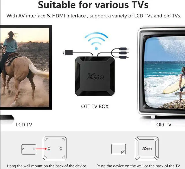 Alt view image 5 of 5 - 2020 Latest X96Q Smart TV Box 4k Android 10.0 Tv Box Allwinner H313 Quad Core Youtube Smart Set Top Box Media Player 1GB 8GB