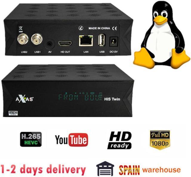 Main image of TV Receiver Axas His Twin DVB-S2/S 1080P HD WiFi+Linux OS box E2 Open ATV 6.2 Linux H2.65 smart receiver