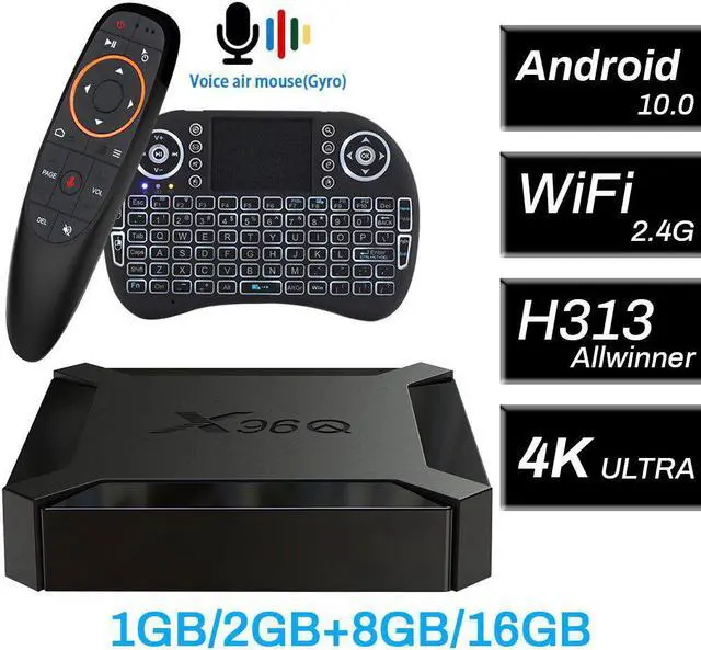 Main image of 10.0 x96Q 4K TV BOX Allwinner H313  Youtube Google Voice Assistant 2.4G wifi TV Box Play Store Set top Box