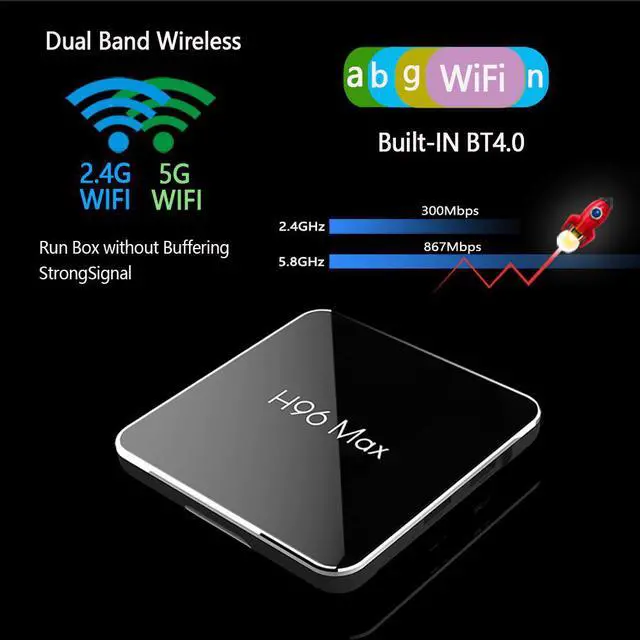 Alt view image 3 of 5 - Max X2 Smart Android 9.0 TV BOX Amlogic S905X2 4GB RAM 32GB 64GB ROM Quad Core 2.4G 5GHz Wifi Bluetooth 4K Youtube Netflix