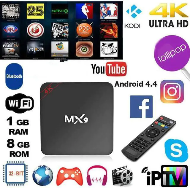 Main image of 2020 New MX9 4K Quad Core 1GB RAM 8GB ROM Android 4.4 TV BOX 2.0 HD SD Slot 2.4GHz WiFi Set Top Box Media Player