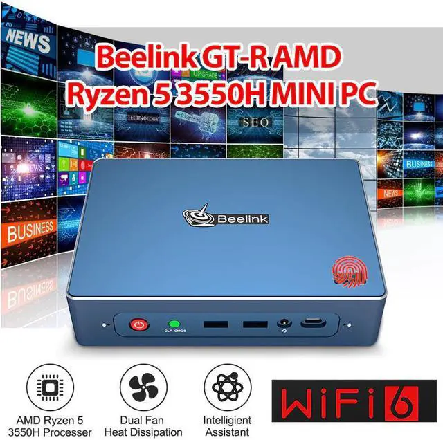Main image of GTR Windows 10 MINI PC AMD Ryzen 5 3550H Vega 8 WIFI 6 Fingerprint Login 4K Voice Interaction Gaming MINI PC TV BOX