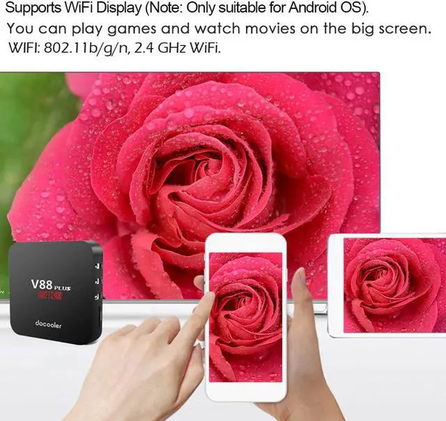 Alt view image 5 of 5 - V88 Plus RK3229 Quad Core 1080P 2+16GB Miracast TV Set-top Box for Android 7.1
