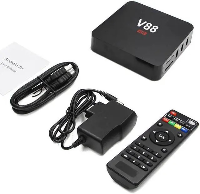 Alt view image 5 of 5 - TV Box 4K Quad Core 1+8GB HD WiFi Set-Top Media Player for Android 7.1 Set Top V88 TVBox