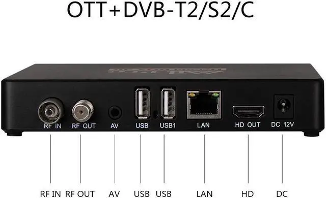 Alt view image 5 of 5 - 4K Android 9.0 TV Box Amlogic S905D 1GB 8GB FTA DVB-T2 Digital TV Tuner Combo H.265 HEVC DVB-S2 Ccam Satellite TV Receiver DVB-C