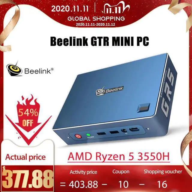 Main image of GTR  Ryzen 5 3550H WIFI 6 Gamer MINI PC Windows 10 16GB 512GB SSD Voice Interaction Office PC Gaming Computer TV BOX