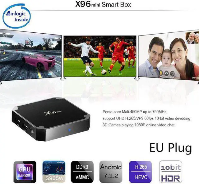 Main image of Mini 4K TV Box Android 7.1.2 Internet Media Player 2.4GHz WiFi 16G EU plug