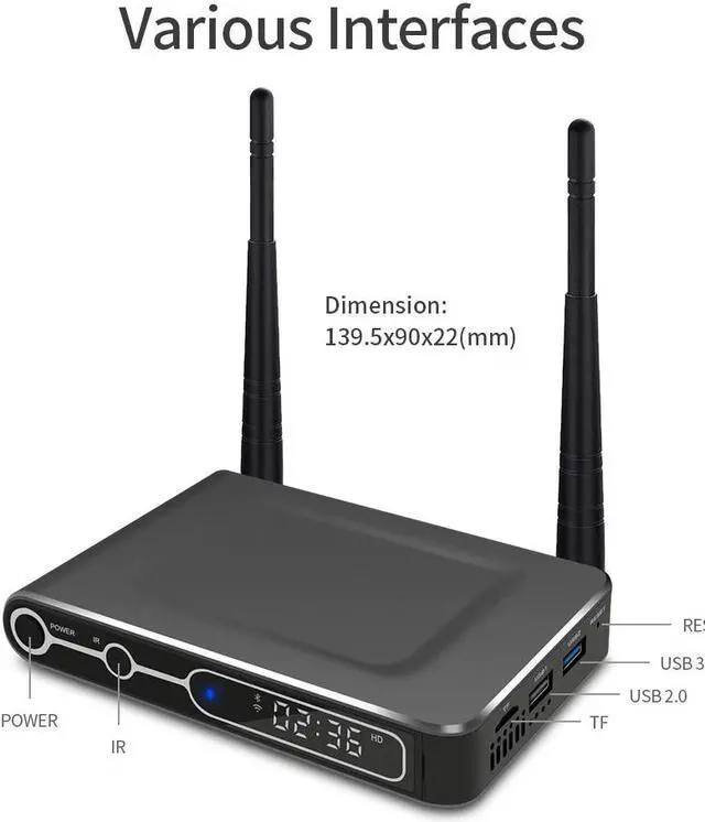 Alt view image 5 of 5 - Amlogic S922X Smart Android 9.0 TV Box Metal Case 4GB DDR4 32GB 64GB ROM 1000M LAN 2.4G 5G WiFi Bluetooth 4K HD Set Top Box