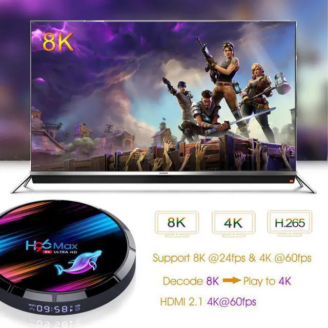 Alt view image 2 of 5 - BOX Android 9.0 8K @60fps H96 MAX X3  BOX 4G 64G 128G HDMI2.1 Smart  Box LAN 1000M 2.4G/5G Dual Wifi S905X3  Box
