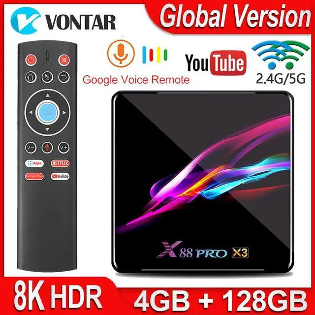 Main image of PRO X3 Smart Android TV Box Android 9.0 Amlogic S905X3 Set top Box 4K@60fps 2GB/4GB RAM 128G/64G/32G/16G ROM 8K Media Player