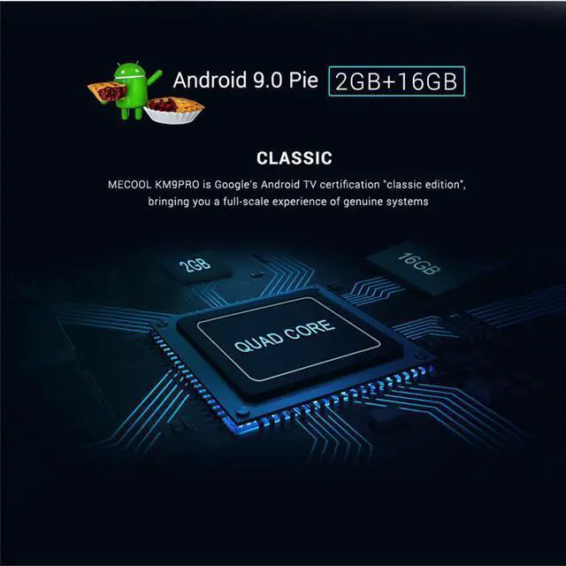 Alt view image 2 of 5 - KM9 Pro Classic Android 10.0 WiFi TV Box Amlogic S905X2 2G RAM 16G ROM 2.4G 4K Google Certified Media Player Console