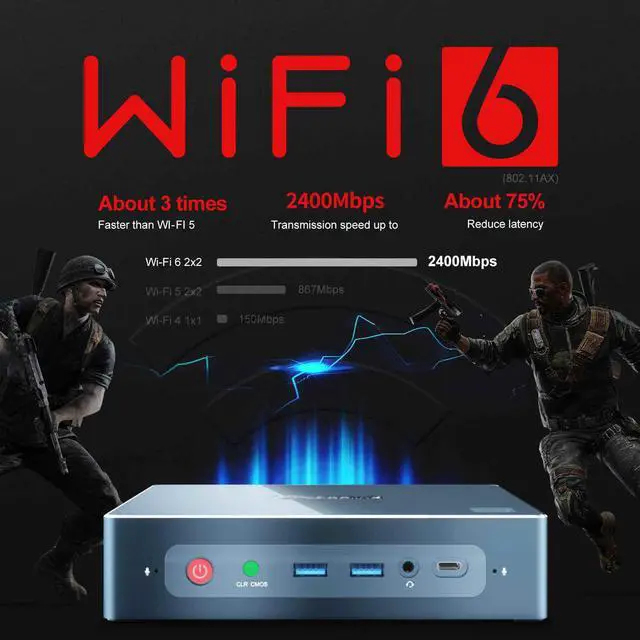Alt view image 3 of 5 - GTR  Ryzen 5 3550H Radeon Vega 8 Graphics WIFI 6 MINI PC 16GB 512GB 1TB Fingerprint Login Windows 10 Gaming TV BOX