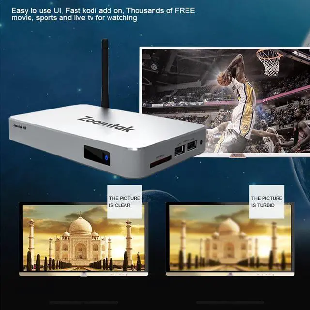 Alt view image 5 of 5 - 2020 Smart TV Box M3u QHDTV Amlogic S905X Android 7.1 Set-Top Boxes 2GB RAM 16GB ROM Zoomtak H8 4K with 2.4G WIFI Media Player