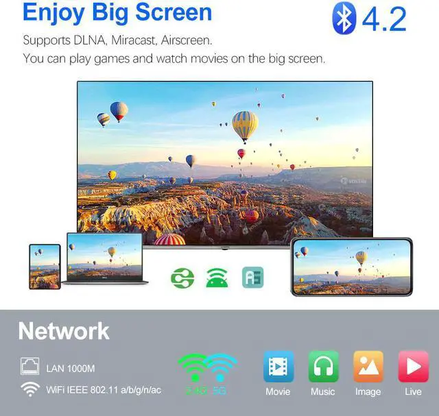 Alt view image 2 of 5 - 2020 TOX1 TV BOX Android 9.0 Smart TVbox 4GB RAM 32G ROM Amlogic S905X3 Dual Wifi 1000M BT4.2 4K Set Top Box support Dolby Audio