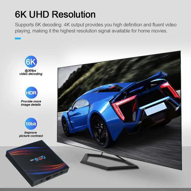 Alt view image 3 of 5 - 2020 Freeshipping Q96HERO Android 10.0 TV Box 4GB 32GB UHD 4K Media Player 6K HDR H.265 VP9 BT5.0 100M Display Remote Controll