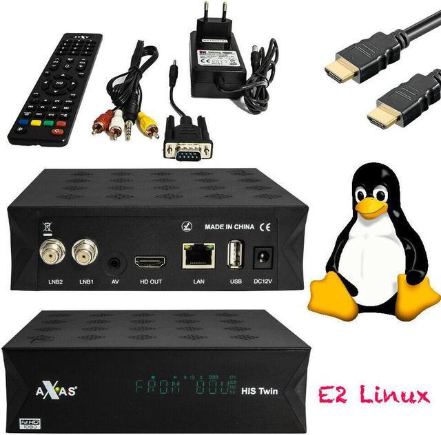 Alt view image 2 of 5 - TV Receiver Axas His Twin DVB-S2/S 1080P HD WiFi+Linux OS box E2 Open ATV 6.2 Linux H2.65 smart receiver