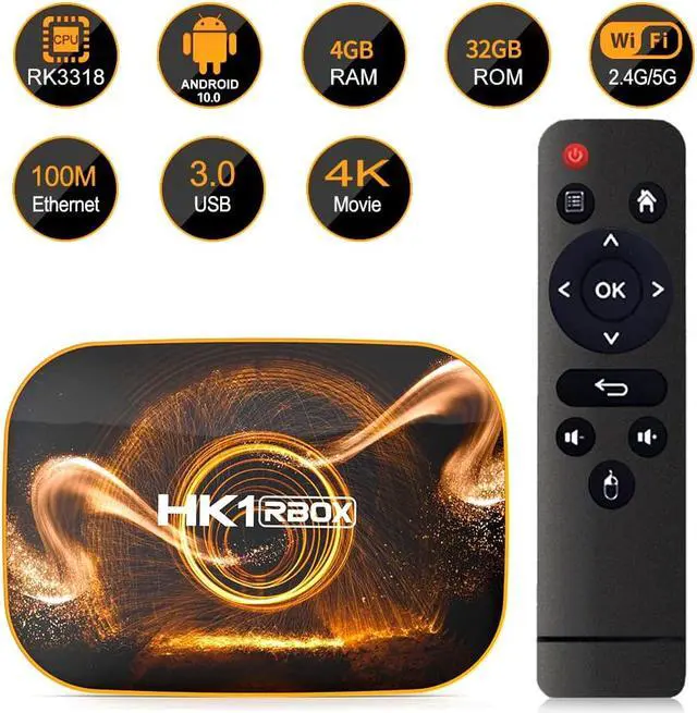 Alt view image 3 of 5 - RBOX Smart TV Box Android 10 4GB 32GB RK3318 1080P H.265 4K for Google Player Store Youtube Set Top Box