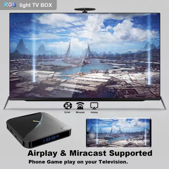 Alt view image 5 of 5 - F3 Air 6 RGB Light TV Box Android 9.0 Amlogic S905X3 4K 60fps 4GB 64GB Dual Wifi 4K 60fps Smart TV F3