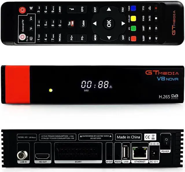 Alt view image 5 of 5 - Freesat v8 NOVA satellite receiver  V8 Nova built-in WIFI power supply DVB-S2 Europe Cline TV box is the same as V9 Super