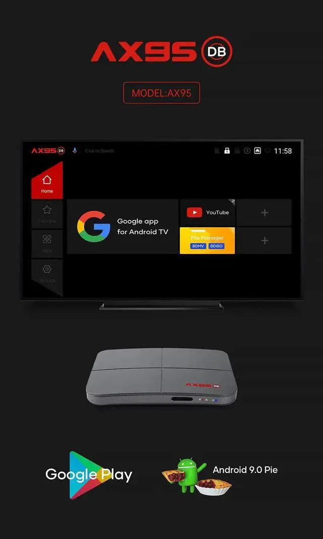 Alt view image 5 of 5 - 2020 Smart TV Box Android 9.0 AX95 8K Max 4GB RAM 128GB Amlogic S905X3 Support Dolby BD MV BD ISO Dual Wifi 4K 60fps Set top Box