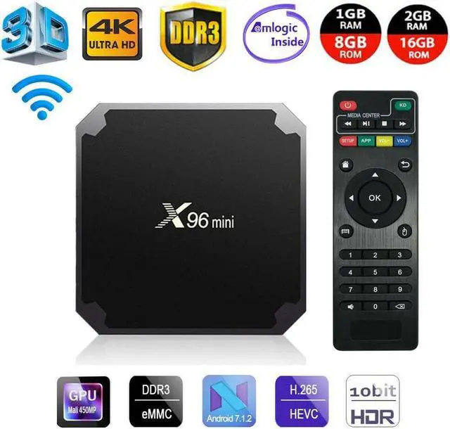 Main image of mini Smart TV Box Android 7.1 8GB/16GB TV Box Amlogic S905W H.265 4K 2.4GHz WiFi Media Player Set Top Box