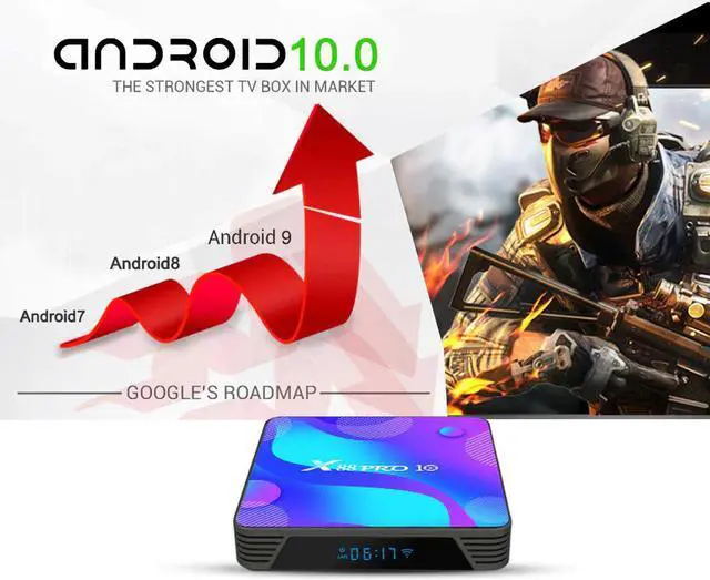 Alt view image 3 of 5 - PRO 10 TV Box Android 10.0 4GB 64GB 128GB Rockchip RK3318 4K Media player android tv box Google Voice  smart tv box