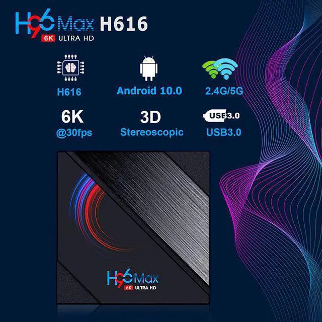 Alt view image 2 of 5 - MAX H616 Smart Android TV Box 4GB 32GB 64GB 6K 4K 2.4G&5G Wifi Set top Box Media Player Youtube Android 10.0 TV BOX 2G 16G