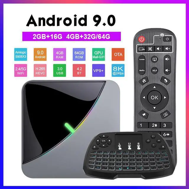 Main image of F3 AIR Set Top Box 8K Decoding Media Player Android 9.0 TV Box Amlogic S905X3 4GB/64GB 2.4G/5G WiFi RGB Light Smart TV Box