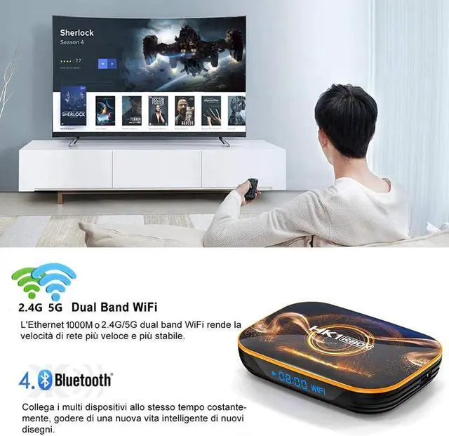 Alt view image 5 of 5 - 128GB Android 10 TV Box Hk1 Max 4k TVbox Smart TV BOX Rockchip 60fps USB3.0 Google PlayStore Youtube Set top android tv box