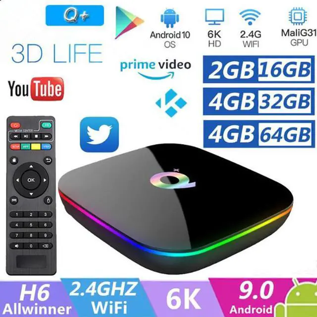 Main image of Plus Smart TV Box Android 9.0 TV Box 4GB RAM 32GB/64GB ROM uad Core H.265 USB3.0 2.4G WiFi Set Top Box 4K TVBOX Media Player