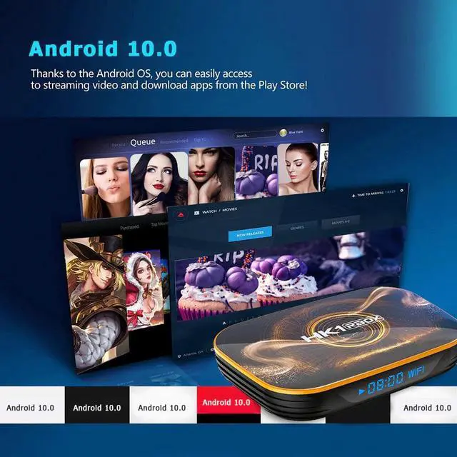 Alt view image 3 of 5 - RBOX R1 Smart TV Box Android 10.0 RK3318 Quad Core 4GB+32GBTV Set Top Box Bluetooth 4.0 2.4G/5G WiFi 4K Media Player