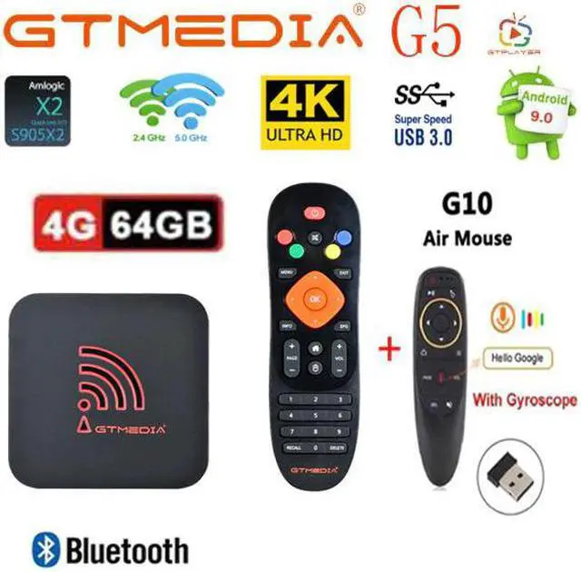 Main image of G5 Android 9.0 Smart tv box 2.4G Wifi Quad Core 4K 1080P Full HD Media Player Amlogic S905X2 4GB +64GB ROM Set-Top Box