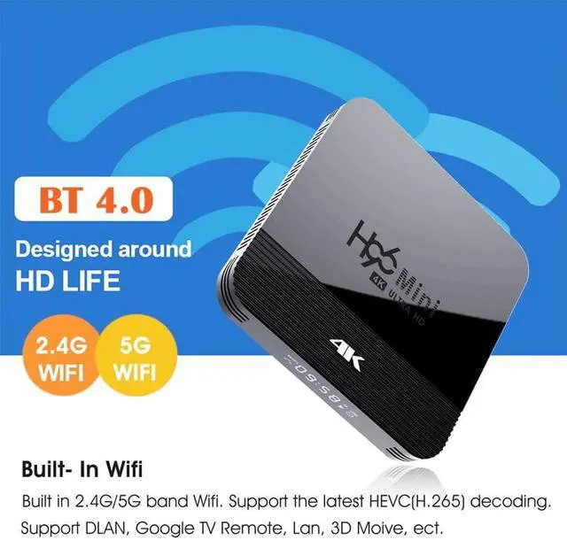 Alt view image 3 of 5 - Mini H8 Android 9.0 Smart TV Box 2GB 16GB 2.4G/5G Wifi 4K Youtube Media player BT4.0 4K Google Play Android TV Set top box