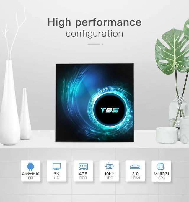 Alt view image 4 of 4 - h616 TV Box Android 10.0 with 2.4g wifi 100m lan Allwinner Quad Core optional g30 voice air mouse 6K tv Media player