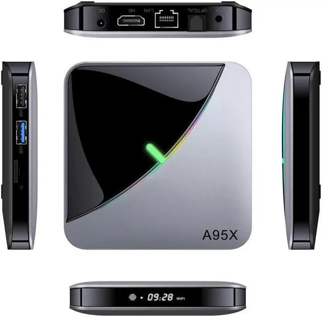 Alt view image 2 of 5 - F3 AIR Set Top Box 8K Decoding Media Player Android 9.0 TV Box Amlogic S905X3 4GB/64GB 2.4G/5G WiFi RGB Light Smart TV Box