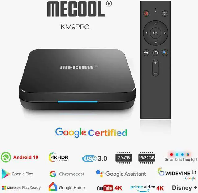 Alt view image 3 of 5 - KM9 Pro Google Certified Androidtv Android10.0 4GB 32GB Amlogic S905X2 9.0 KM3 ATV 4GB 64GB 4K Dual Wifi Smart TV box