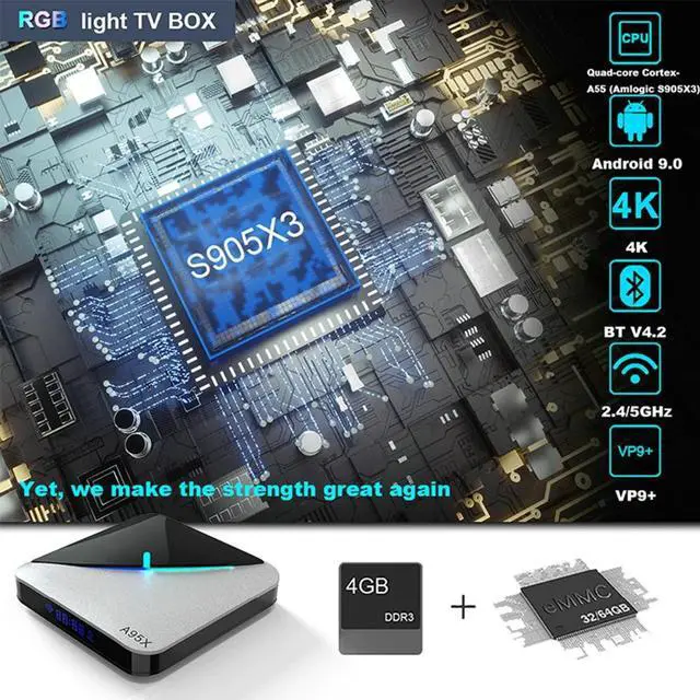 Alt view image 2 of 5 - TV BOX F3 AIR Android 9.0 Amlogic S905X3 8k Netflix Plex Media Server Play Store Free App Set top BOX PK HK1MAX H96