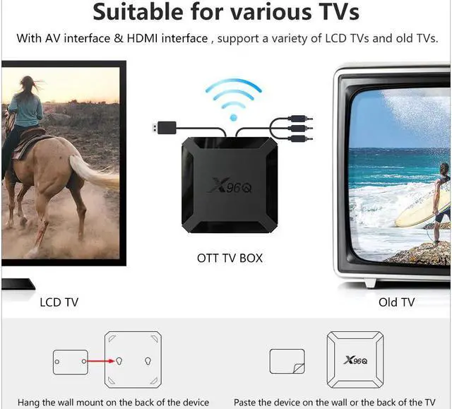 Alt view image 3 of 5 - X96 Q mini Android 10.0 Smart tv box 4K Allwinner H313 1gb 8gb 16gb Quad-core media player