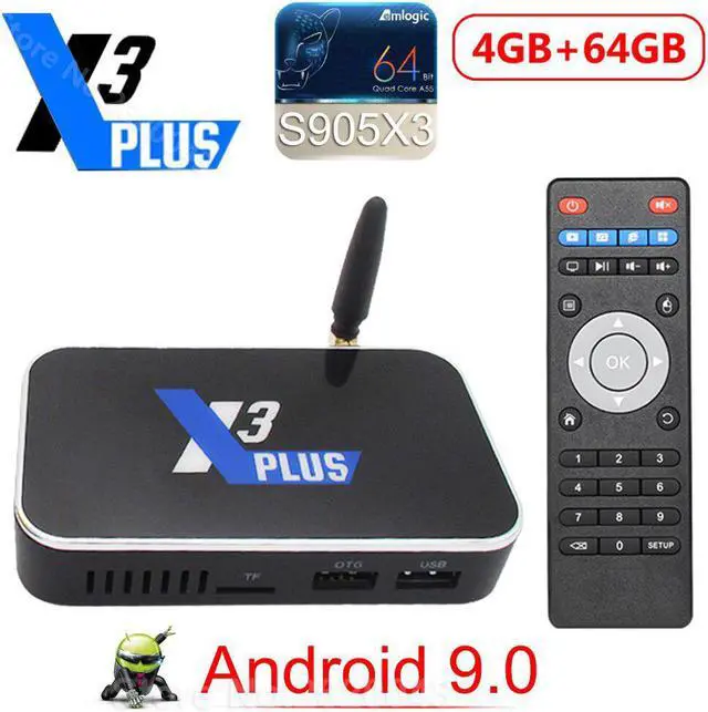 Main image of X3 PLUS X3 PRO 4GB DDR4 RAM 64GB Smart Android 9.0 TV Box Amlogic S905X2 2.4G/5G WiFi 1000M LAN Bluetooth HDMedia Player