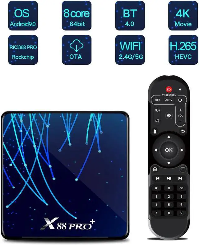 Alt view image 2 of 5 - PRO Plus Octa Core Android 9.0 TV Box 4GB 128GB Rockchip RK3368PRO TVBOX 1080p 4K Google Voice Assistant 32GB Set top Box