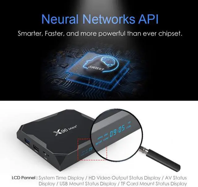 Alt view image 4 of 5 - 9.0 TV BOX X96 MAX Plus Amlogice S905X3 4GB 64GB 8K 1000M Medie Player 2.4G&5G Dual WIFI Set Top Box TV