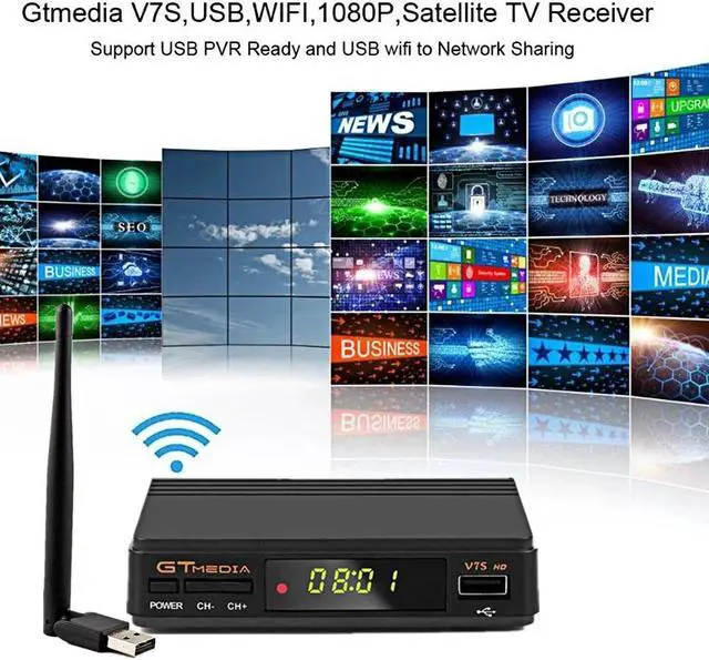 Alt view image 2 of 5 - V7S HD Satellite Receiver DVB-S2 V7S HD Full 1080P+USB WIFI + 4 Year C lines Upgrade Freesat V7 HD Receptor Sat TV Box