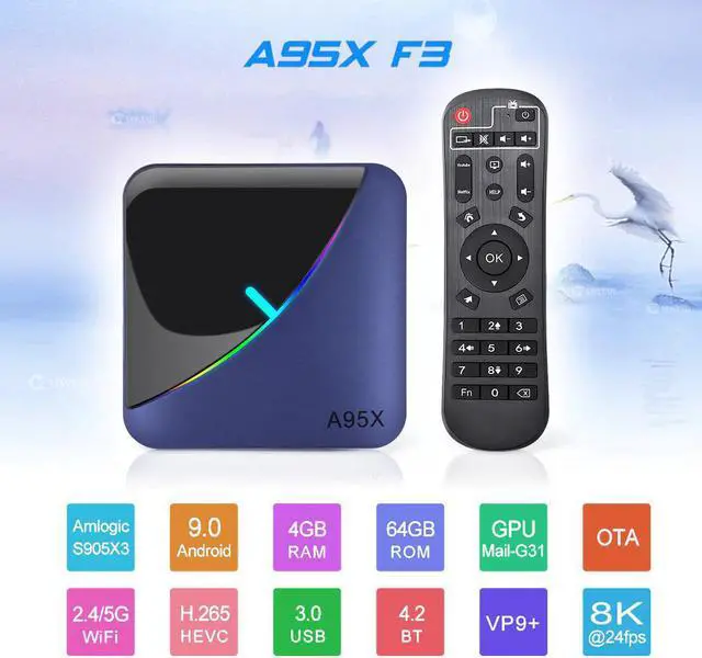 Alt view image 2 of 5 - F3 RGB Light TV Box Amlogic S905X3 Android 9.0 4GB 64GB 32GB Support Dual Wifi 4K 75fps Youtube Plex Media Player F3