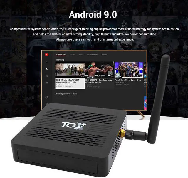 Alt view image 4 of 5 - Android 9.0 4+32GB Smart TV Set-Top Box Quad-Core WiFi 4K Media Player