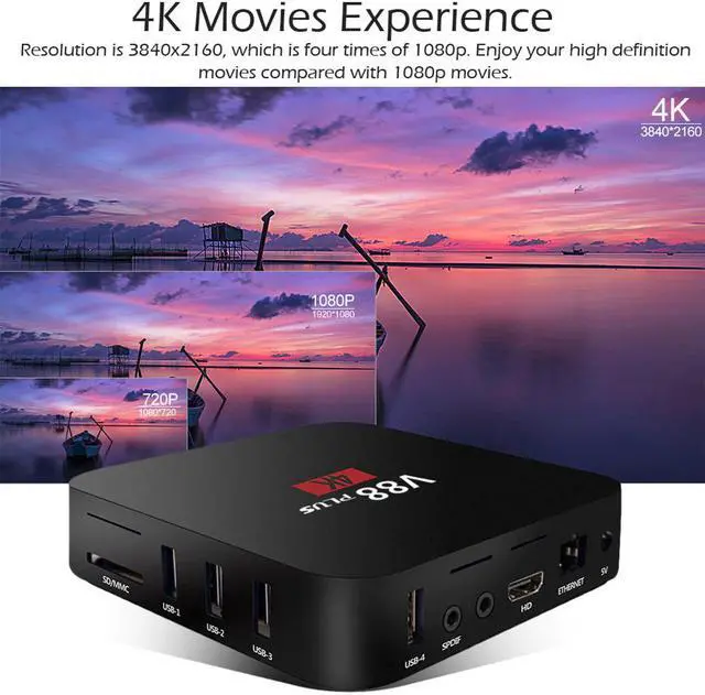 Alt view image 4 of 5 - V88 Plus RK3229 Quad Core 1080P 2+16GB Miracast TV Set-top Box for Android 7.1