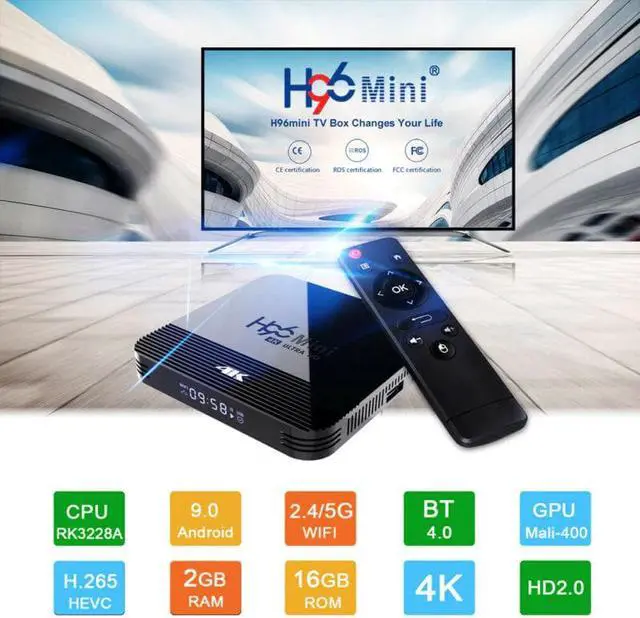 Alt view image 3 of 5 - Arrivals H96 Mini H8 Android 9.0 Smart TV Box 2+16G Quad Core 4K HD WiFi Media Player AU EU US UK Plug
